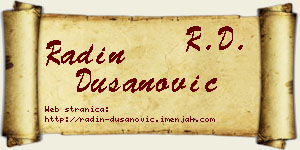 Radin Dušanović vizit kartica